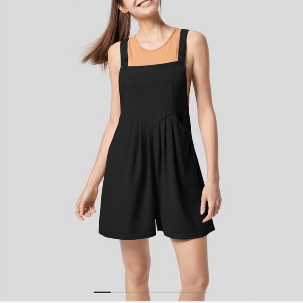 HALARA Black Jumpsuit with Orange Top
